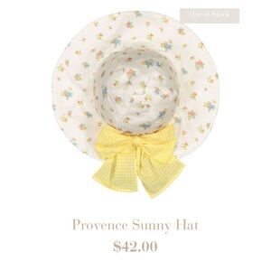 Floral Kids Sun Hat with Yellow Bow